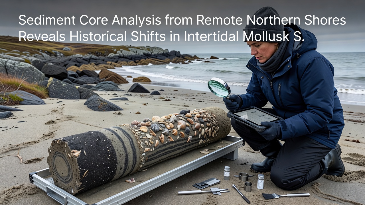 Microscopic view of mollusk shell fragments separated from sediment layers during analysis